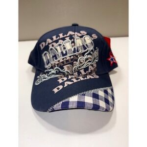 Dallas Cowboys Star Logo Baseball Cap Navy Gingham Patch Snapback Adjustable